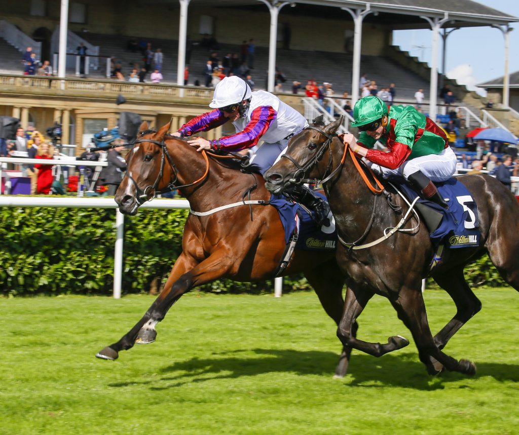 Laurens wins the May Hill Stakes at the Doncaster St Leger Festival 2017
