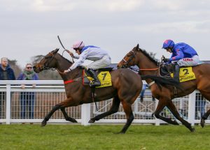 Waiting Patiently wins The Betfair Ascot Chase from Cue Card
