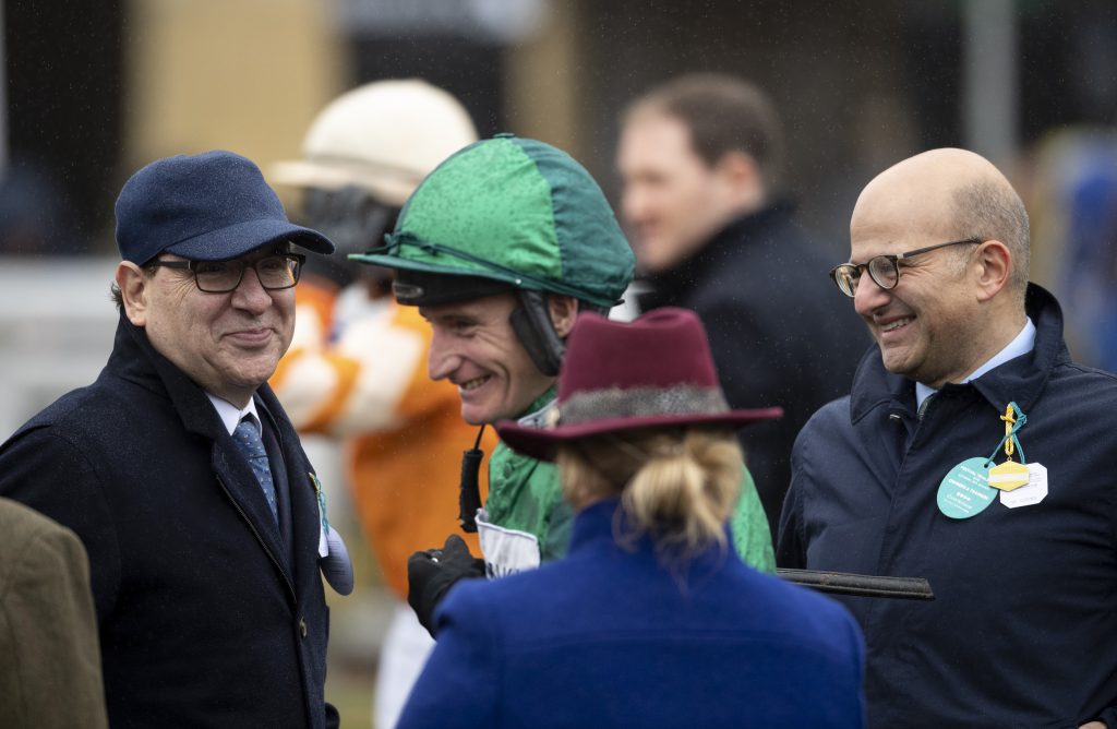 Isaac Souede (left) and Simon Munir with their jockey Daryl Jacob