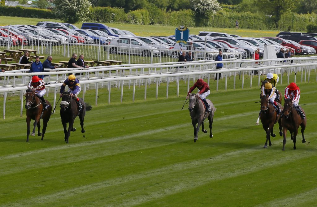 Give And Take beats Dancing Brave Bear in the Musidora Stakes