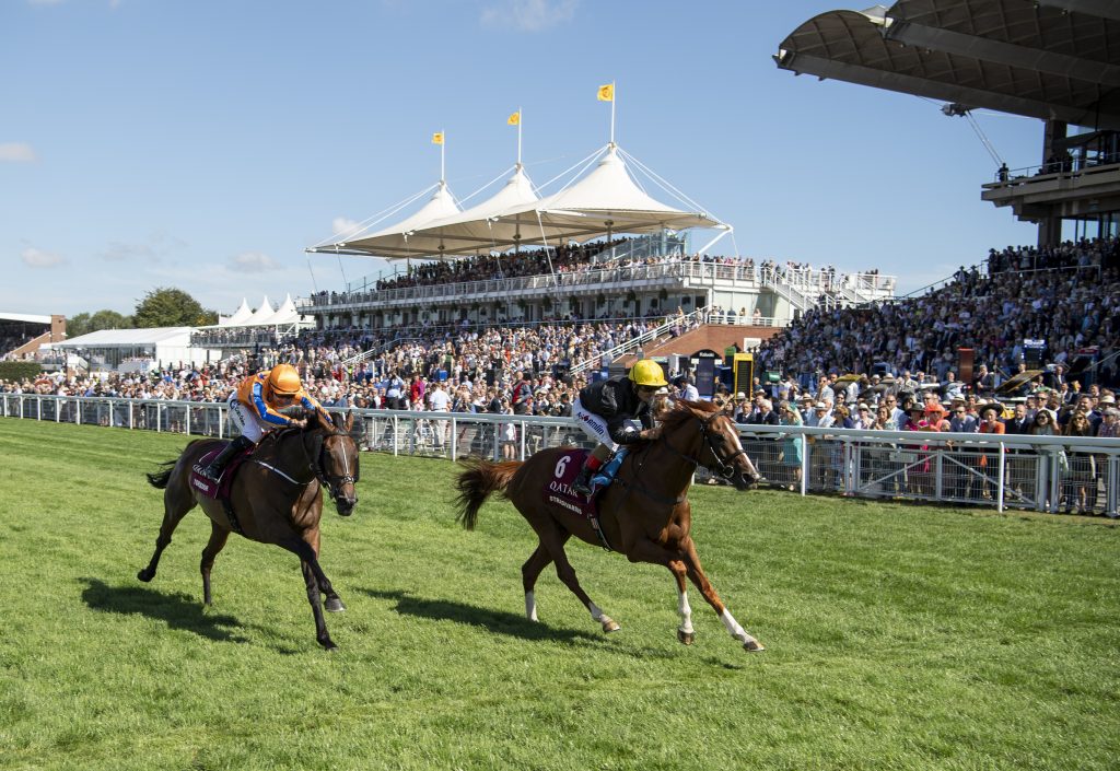 Stradivarius winning the Goodwood Cup in 2018