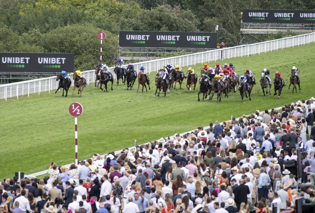 Khaadem winning the Stewards' Cup at Goodwood 2019