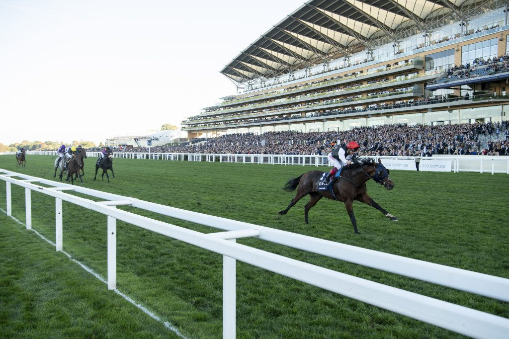 Cracksman and Frankie Dettori winning the Ascot Champion Stakes 20/10/18