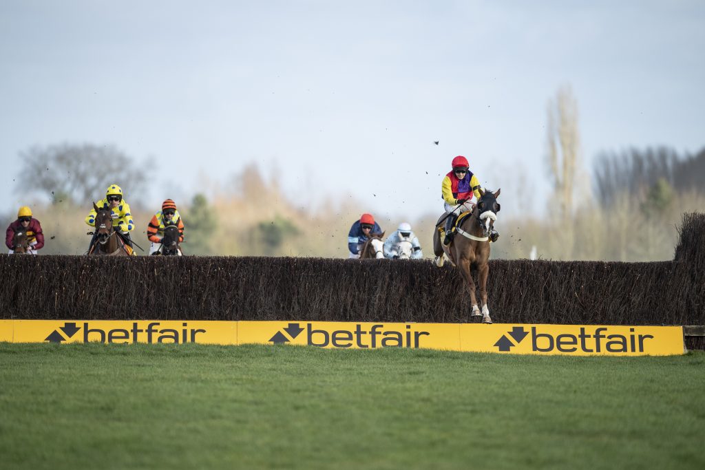 Native River winning the Denman Chase at Newbury 2020