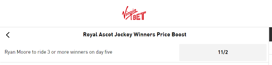 Virgin Bet Ryan Moore Price Boost
